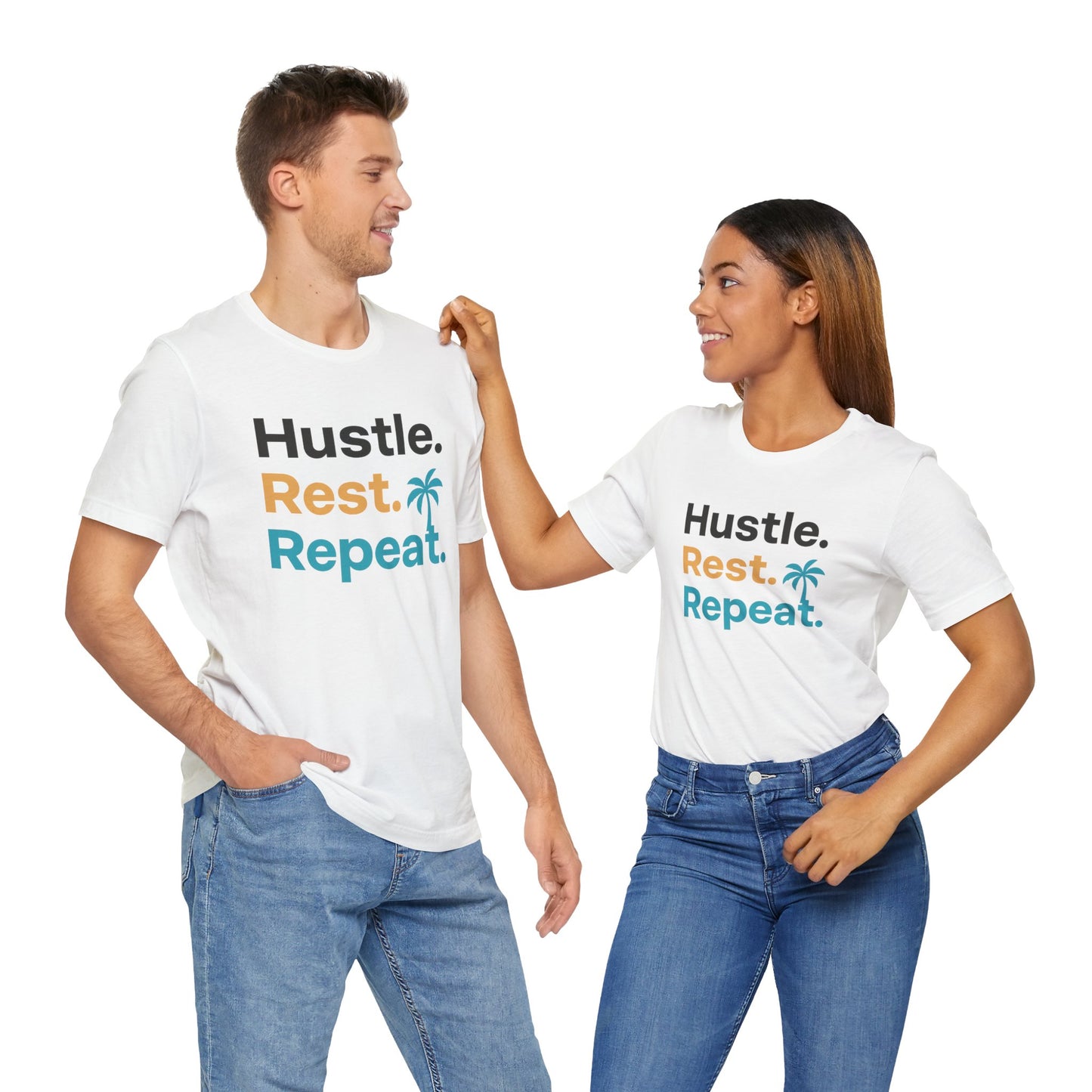 Hustle Rest Repeat — T-Shirt-Motivational T-Shirt