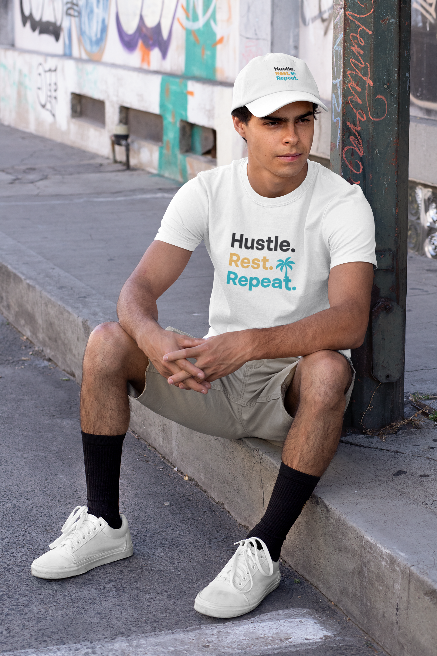 Hustle Rest Repeat — T-Shirt-Motivational T-Shirt